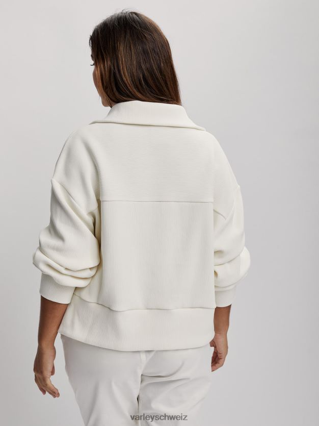 Bekleidung flüstern weiß Frauen Varley Ramona-Pullover mit halbem Reißverschluss 8J4JZN147