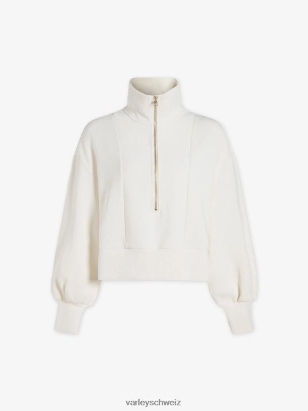 Bekleidung flüstern weiß Frauen Varley Ramona-Pullover mit halbem Reißverschluss 8J4JZN147