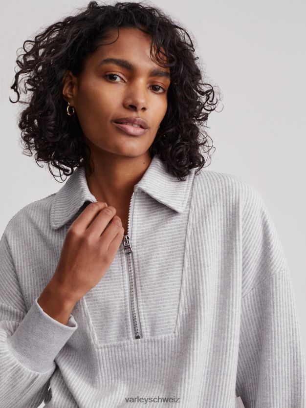Bekleidung grauer Mergel Frauen Varley Blair-Pullover mit halbem Reißverschluss 8J4JZN196