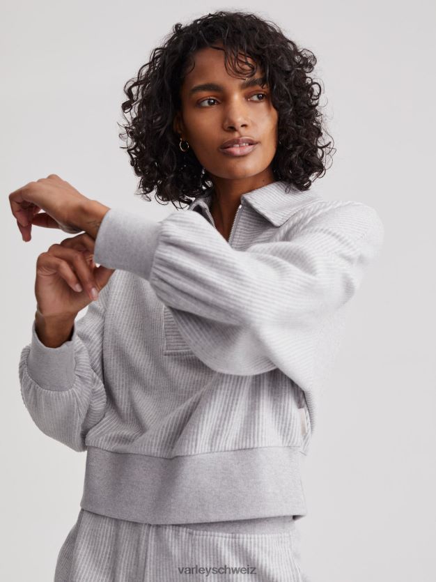 Bekleidung grauer Mergel Frauen Varley Blair-Pullover mit halbem Reißverschluss 8J4JZN196
