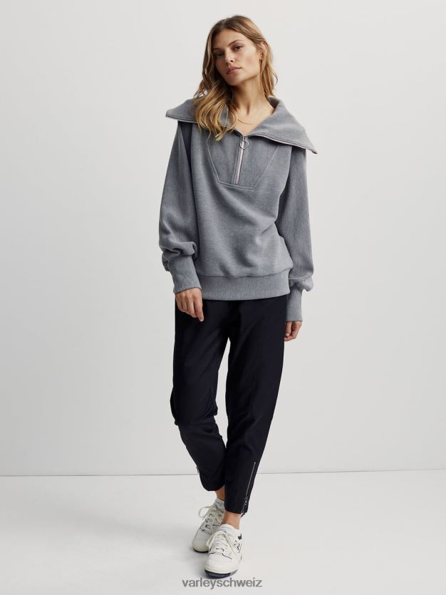 Bekleidung grauer Mergel Frauen Varley Vine-Pullover mit halbem Reißverschluss 8J4JZN90