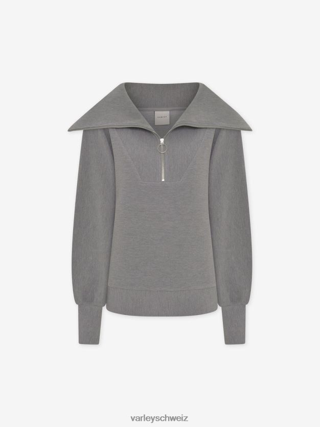 Bekleidung grauer Mergel Frauen Varley Vine-Pullover mit halbem Reißverschluss 8J4JZN90