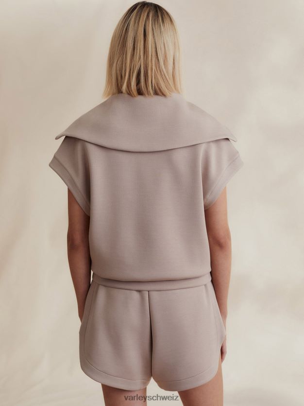 Bekleidung helles Taupe Frauen Varley Dexter-Sweatshirt mit halbem Reißverschluss 8J4JZN32