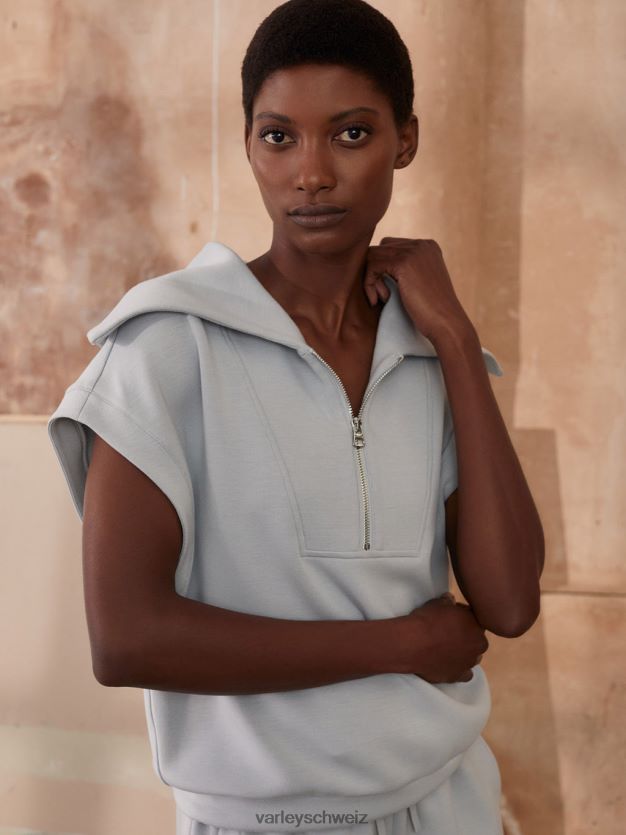 Bekleidung perlblau Frauen Varley Dexter-Sweatshirt mit halbem Reißverschluss 8J4JZN33