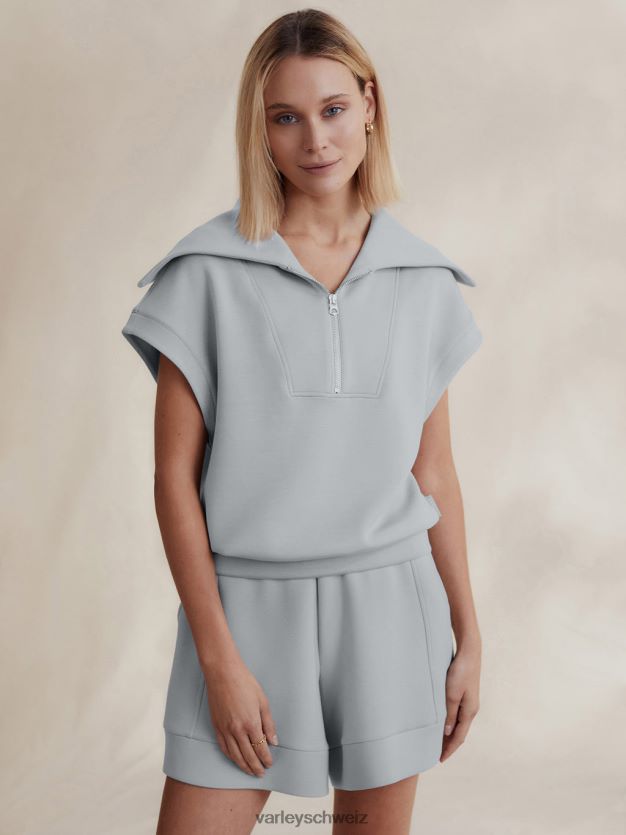 Bekleidung perlblau Frauen Varley Dexter-Sweatshirt mit halbem Reißverschluss 8J4JZN33