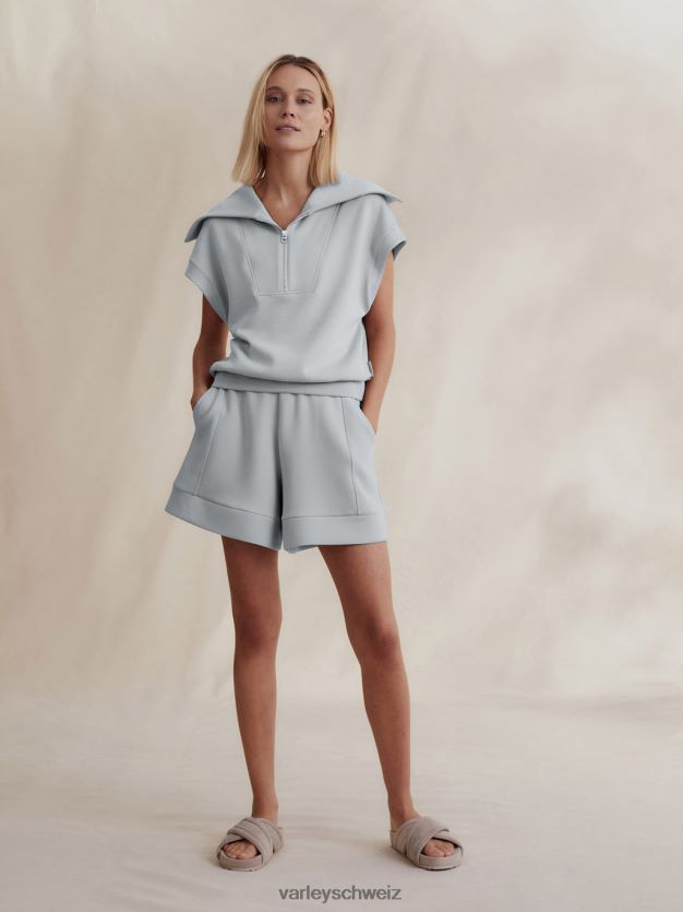 Bekleidung perlblau Frauen Varley Dexter-Sweatshirt mit halbem Reißverschluss 8J4JZN33