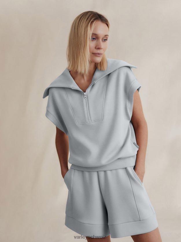 Bekleidung perlblau Frauen Varley Dexter-Sweatshirt mit halbem Reißverschluss 8J4JZN33