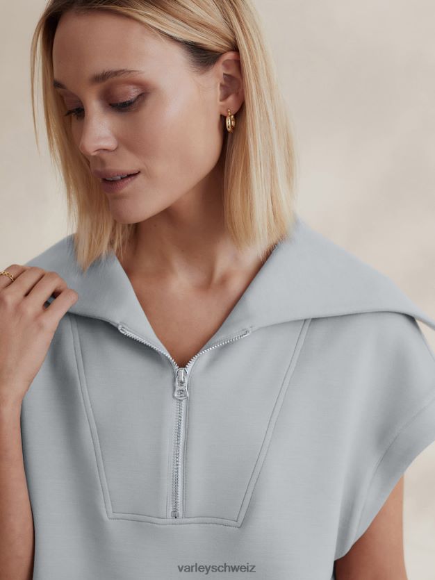 Bekleidung perlblau Frauen Varley Dexter-Sweatshirt mit halbem Reißverschluss 8J4JZN33