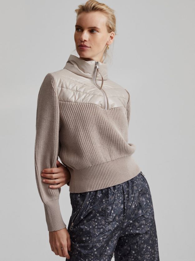 Bekleidung taupefarbener Ton Frauen Varley Daines-Pullover mit halbem Reißverschluss 8J4JZN422