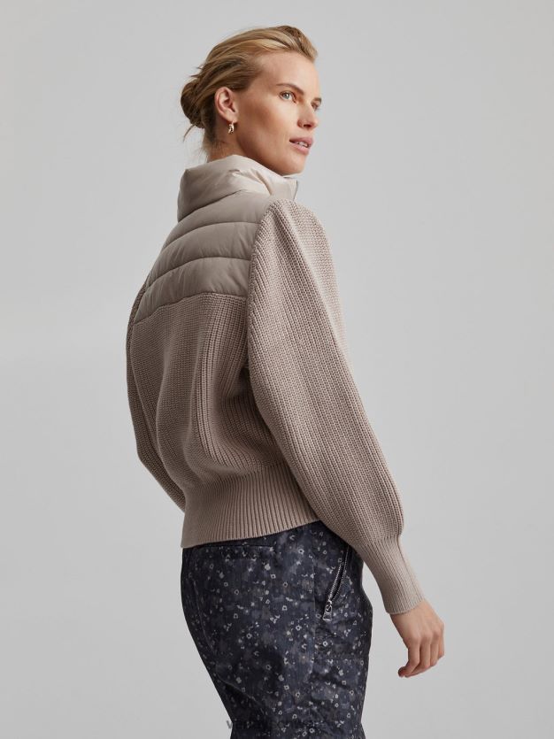 Bekleidung taupefarbener Ton Frauen Varley Daines-Pullover mit halbem Reißverschluss 8J4JZN422