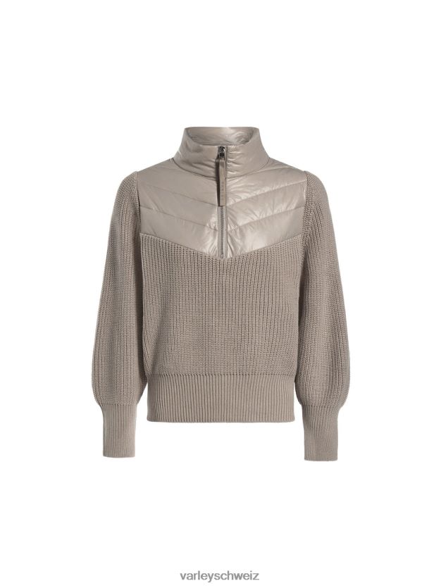 Bekleidung taupefarbener Ton Frauen Varley Daines-Pullover mit halbem Reißverschluss 8J4JZN422