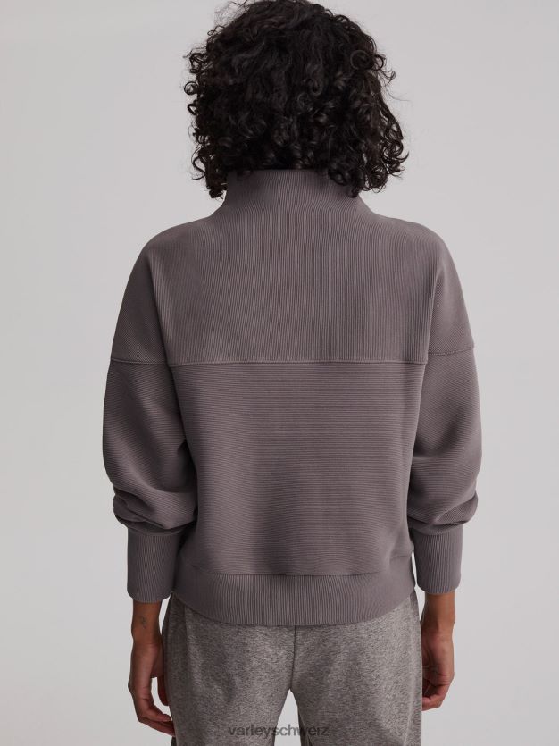 Bekleidung tiefe Holzkohle Frauen Varley Acadia-Pullover mit halbem Reißverschluss 8J4JZN203