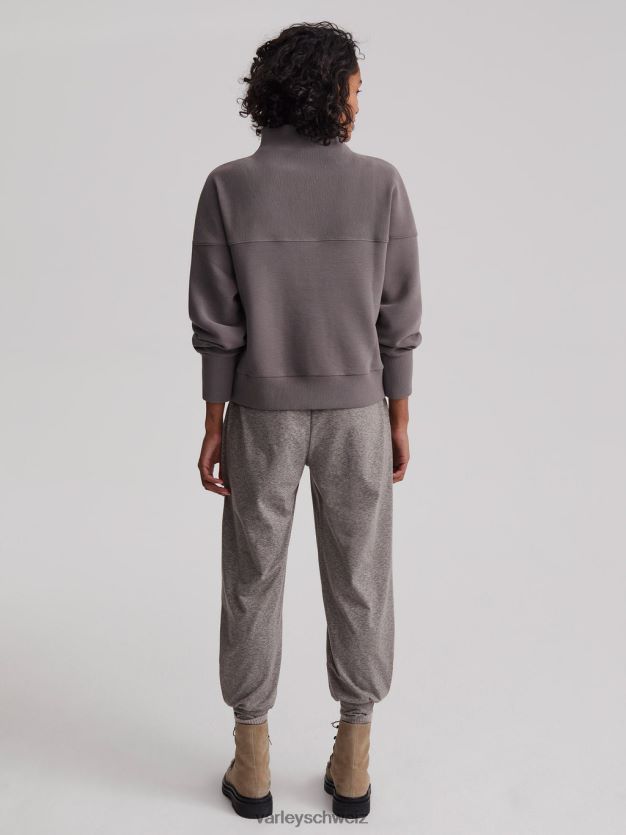 Bekleidung tiefe Holzkohle Frauen Varley Acadia-Pullover mit halbem Reißverschluss 8J4JZN203