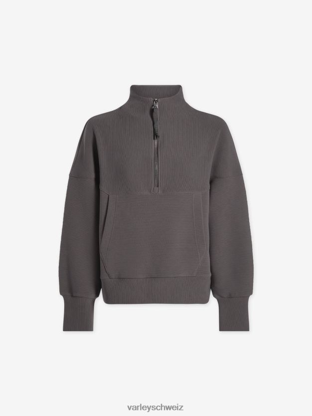 Bekleidung tiefe Holzkohle Frauen Varley Acadia-Pullover mit halbem Reißverschluss 8J4JZN203