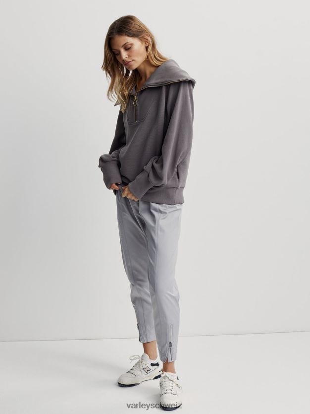 Bekleidung tiefe Holzkohle Frauen Varley Vine-Pullover mit halbem Reißverschluss 8J4JZN93